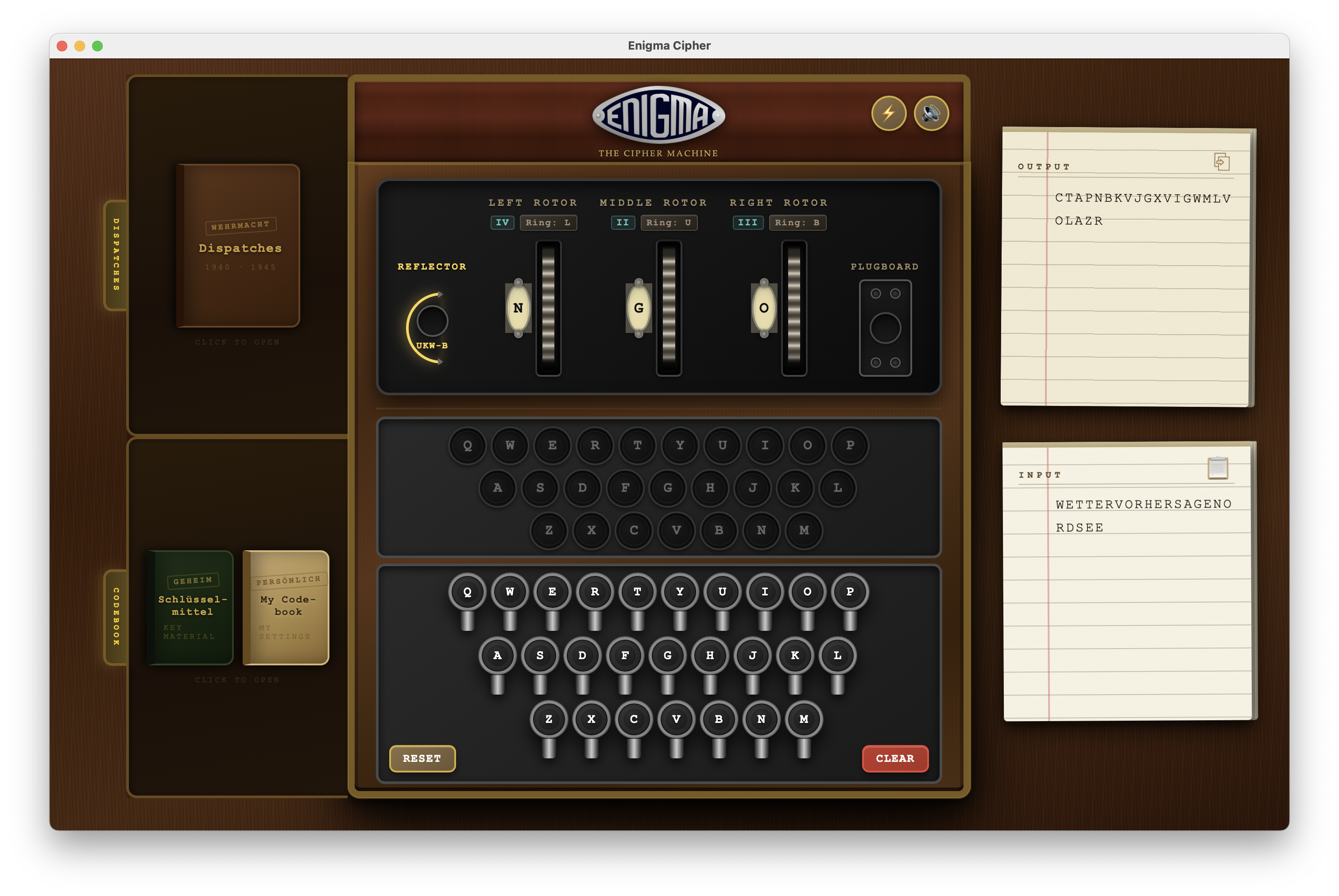 Enigma Cipher on Mac